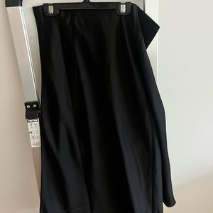 J Crew Black Silk Midi Skirt